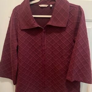 Soft Surroundings Burgundy Textured Sweater M Medium